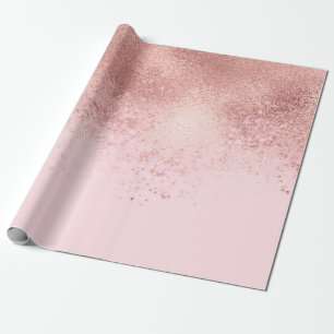 Girly Blush roze Rose Gold Sprayed Confetti Ombre Cadeaupapier