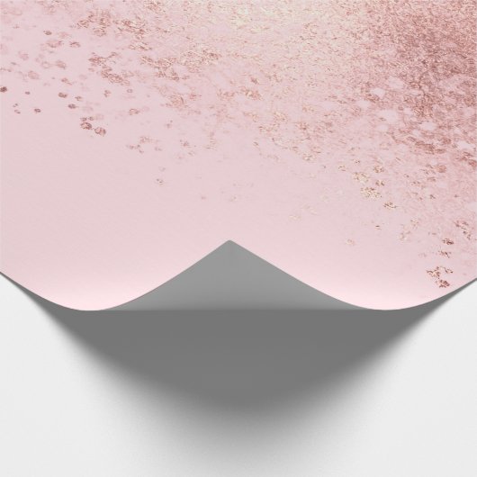 Girly Blush roze Rose Gold Sprayed Confetti Ombre Cadeaupapier (Hoek)