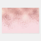 Girly Blush roze Rose Gold Sprayed Confetti Ombre Inpakpapier Vel (Voorkant 3)