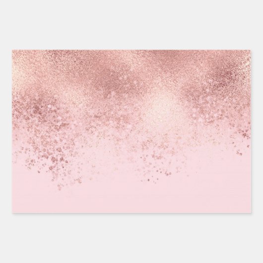 Girly Blush roze Rose Gold Sprayed Confetti Ombre Inpakpapier Vel (Voorkant)