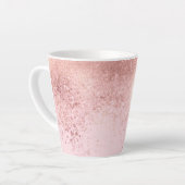 Girly Blush roze Rose Gold Sprayed Confetti Ombre Latte Mok (Linkerhoek)