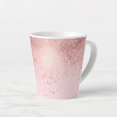 Girly Blush roze Rose Gold Sprayed Confetti Ombre Latte Mok (Rechterhoek)