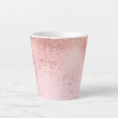 Girly Blush roze Rose Gold Sprayed Confetti Ombre Latte Mok (Voorkant)
