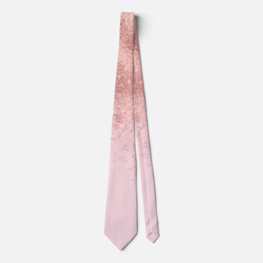 Girly Blush roze Rose Gold Sprayed Confetti Ombre Stropdas (Voorkant)