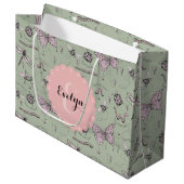 Girly Blush Roze & Sage Zoete Kleine Critter Naam Groot Cadeauzakje (Voorkant Gekanteld)