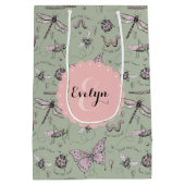 Girly Blush Roze & Sage Zoete Kleine Critter Naam Medium Cadeauzakje (Achterkant)