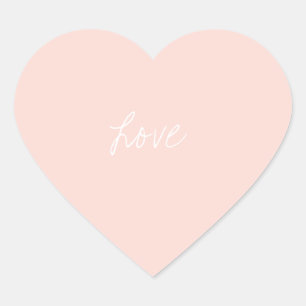  Girly Blush Roze Script Hart Sticker