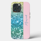 Girly Blush Roze Sparkle Blauw Blauwgroen Regenboo Case-Mate iPhone Case (Achterkant)