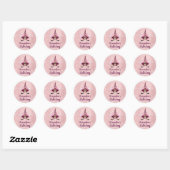 Girly Blush Roze Sparkle Eenhoorn Verjaardagsfeest Ronde Sticker (Vel)