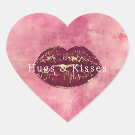 Girly Blush Roze Sparkle Glitter Harten Hart Sticker