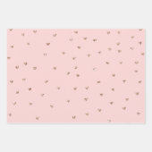 Girly Blush Roze Sparkle Glitter Harten Inpakpapier Vel (Voorkant 3)
