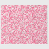 Girly Blush Roze Speelse Dierenprint Harten Cadeaupapier (Vlak)