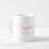Girly Blush Roze Typografie Wit Koffiemok (Voorkant links)