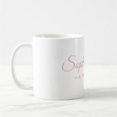 Girly Blush Roze Typografie Wit Koffiemok (Links)