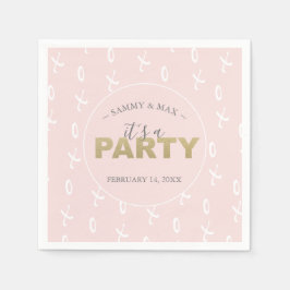 Girly Blush Roze Valentijnsdag Cocktail servetten