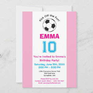 Girly Blush Roze Voetbal Verjaardagsfeest Kaart