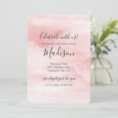 Girly Blush Roze Waterverf gepersonaliseerd Kaart (Staand voorkant)