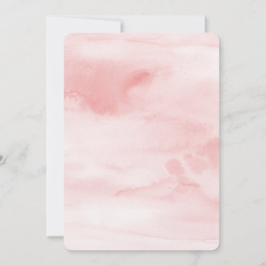 Girly Blush Roze Waterverf gepersonaliseerd Kaart (Achterkant)