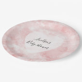 Girly Blush Roze Wit Waterverf Hart Papieren Bordje (Gekanteld)