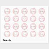 Girly Blush Roze Wit Waterverf Hart Ronde Sticker (Vel)