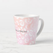 Girly Blush Roze Witte Luipaard Dier Latte Mok (Rechterhoek)