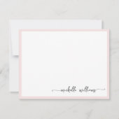Girly Blush Stijlvolle Monogram Naam Handtekening  Notitiekaartje (Voorkant)