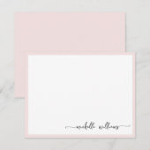 Girly Blush Stijlvolle Monogram Naam Handtekening  Notitiekaartje (Voorkant / Achterkant)