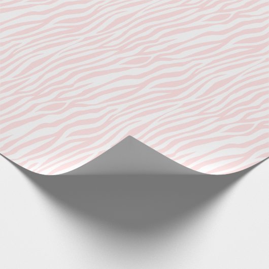 Girly Blush White Pink Zebra Print Cadeaupapier (Hoek)