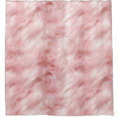 Girly Blush Zacht Roze Faux Bont Douchegordijn (Voorkant)