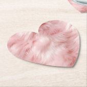Girly Blush Zacht Roze Faux Bont Kartonnen Onderzetters (Gekanteld)