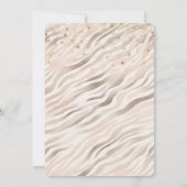 Girly Blush Zebra Gold Confetti Sparkle Birthday Kaart (Achterkant)