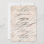 Girly Blush Zebra Gold Confetti Sparkle Birthday Kaart (Voorkant)