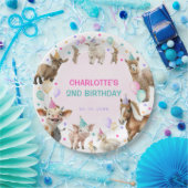 Girly Boerderij Barnyard Dieren Confetti Verjaarda Papieren Bordje (Feest)