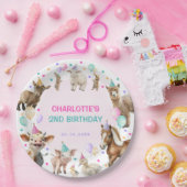 Girly Boerderij Barnyard Dieren Confetti Verjaarda Papieren Bordje (Feest)