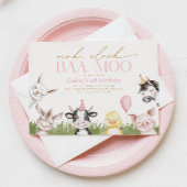 Girly Boerderij Verjaardagsfeestje Uitnodiging