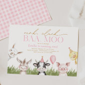 Girly Boerderij Verjaardagsfeestje Uitnodiging