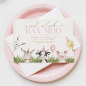 Girly Boerderij Verjaardagsfeestje Uitnodiging