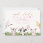 Girly Boerderij Verjaardagsfeestje Uitnodiging (Voorkant)