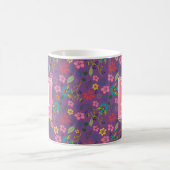 Girly Bohemian Colorful Flowers Monogram Koffiemok (Center)
