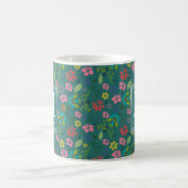 Girly Bohemian Colorful Flowers Monogram Koffiemok (Center)