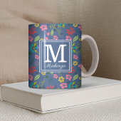 Girly Bohemian Flowers Monogram Koffiemok