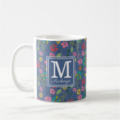 Girly Bohemian Flowers Monogram Koffiemok (Links)