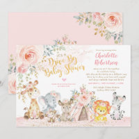 Girly Boho Oerwoud Dieren Rijden Door Baby shower