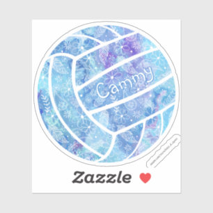 Girly Boho Paisley Doodle Blue Volleybal Sticker