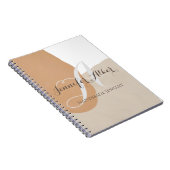 Girly boho pampas beige monogram name initiaal notitieboek (Rechterzijde)