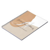 Girly boho pampas beige monogram name initiaal notitieboek (Linkerzijde)