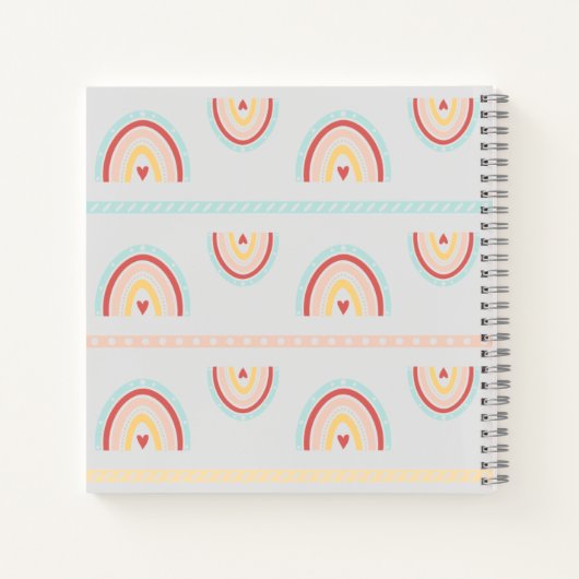 Girly Boho Rainbow Heart Painting Kinder Recipe Notitieboek (Achterkant)