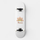Girly Boho Rainbow Pastel Muted Pink Personalized Persoonlijk Skateboard (Voorkant)
