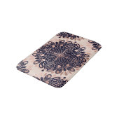 Girly Boho Roos Goud Blush Roze Navy Mandala's Badmat (Gekanteld)