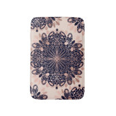 Girly Boho Roos Goud Blush Roze Navy Mandala's Badmat (Voorkant Verticaal)